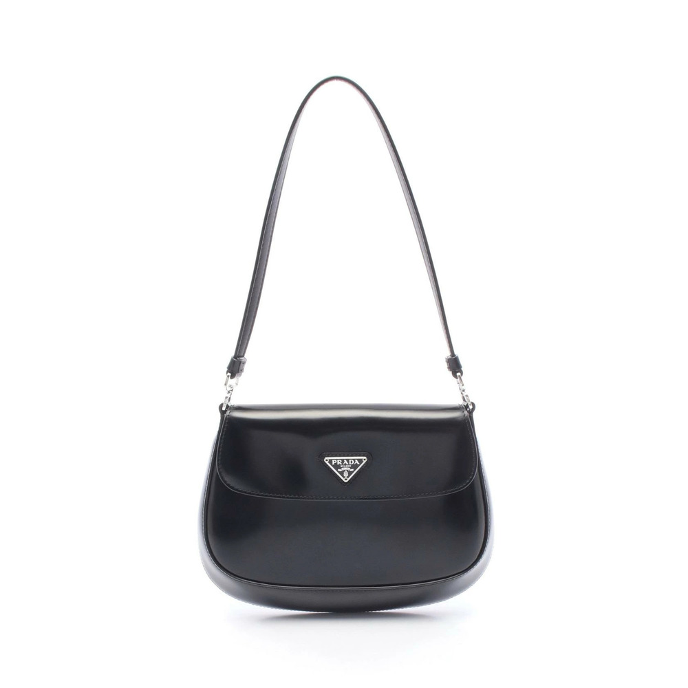 Prada Cleo Handbag Leather Black